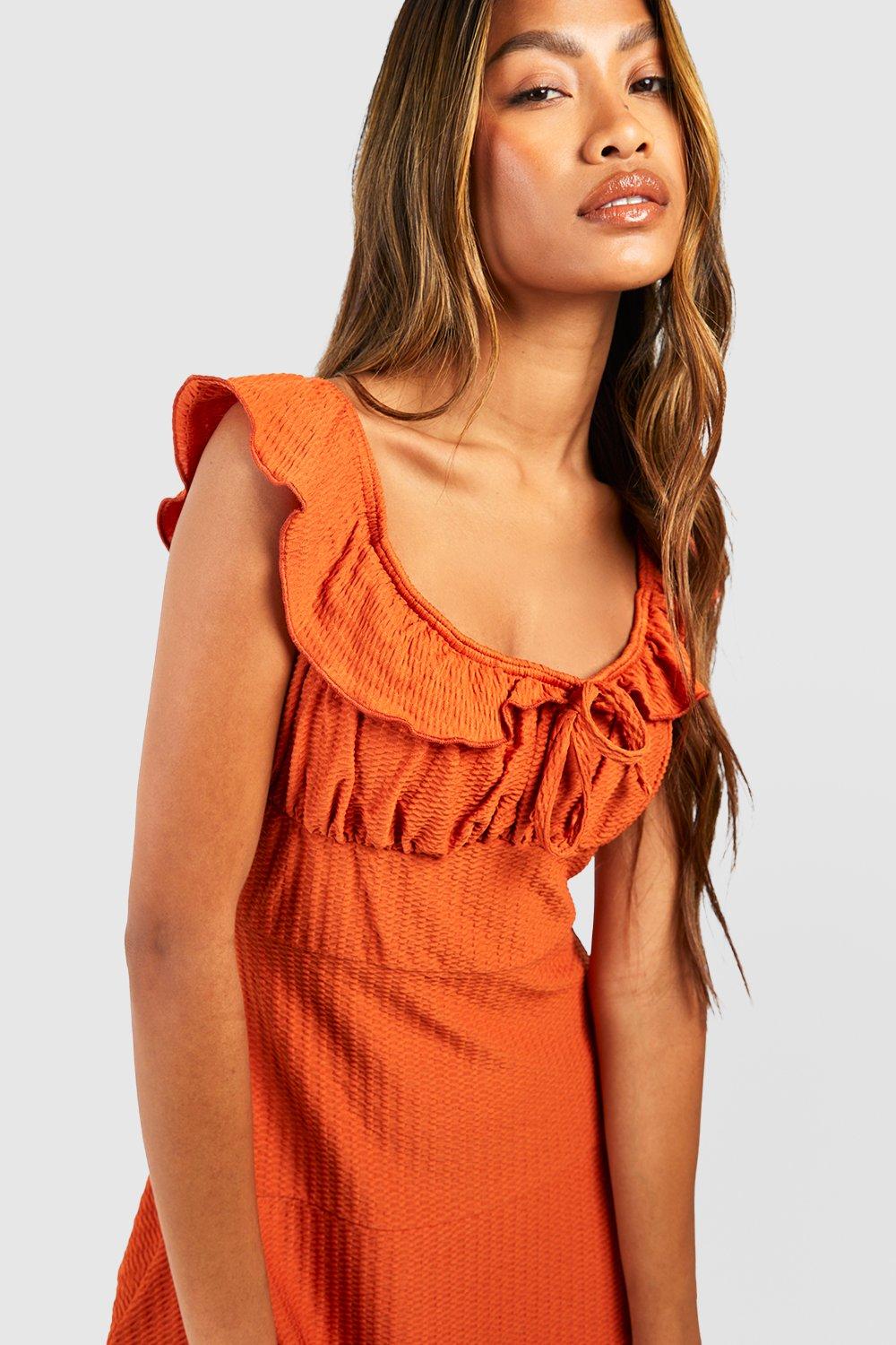 Boohoo burnt deals orange dress
